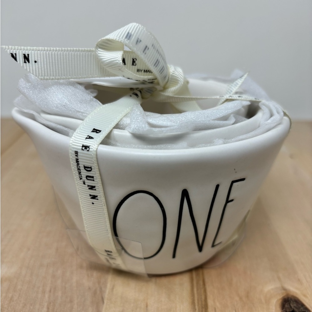 Rae Dunn Classic Measuring Cup Set of 4 White Ceramic ONE HALF THIRD QUARTER New